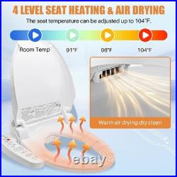 Electric Bidet Toilet Seat Smart Elongated Auto Deodorization Heated 110V US