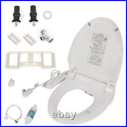 Electric Heated Smart Toilet Seat Bidet Toilet Seat White withSelf-Cleaning Nozzle