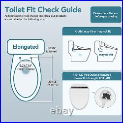 Electric Toilet Bidet Seat withCover Smart Intelligent Massage Warm Water Dry US