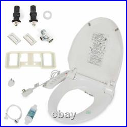 Electric Toilet Seat Attachment Dual Nozzle Automatic Deodorization Elongated