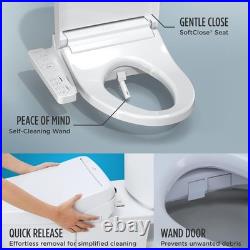 Electronic Bidet Toilet Seat Plastic Elongated Heated SoftClose Bathroom