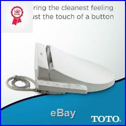 Electronic Bidet Toilet Seat with Pre-Mist Elongated Cotton White Self Clean Wand
