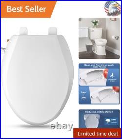 Elegant Elongated Bidet Toilet Seat with Quiet-Close & Adjustable Water Pressure Elegant Elongated Bidet Toilet Seat with Quiet-Close & Adjustable Water Pressure