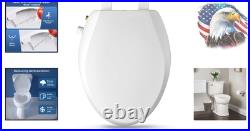 Elegant Elongated Bidet Toilet Seat with Quiet-Close & Adjustable Water Pressure Elegant Elongated Bidet Toilet Seat with Quiet-Close & Adjustable Water Pressure