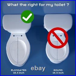 Elegant Elongated Bidet Toilet Seat with Quiet-Close & Adjustable Water Pressure Elegant Elongated Bidet Toilet Seat with Quiet-Close & Adjustable Water Pressure