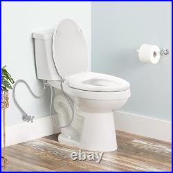 Elegant Elongated Bidet Toilet Seat with Quiet-Close & Adjustable Water Pressure Elegant Elongated Bidet Toilet Seat with Quiet-Close & Adjustable Water Pressure