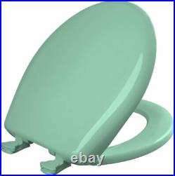 Elegant Ming Green Round Toilet Seat Durable Soft-Close with Easy Clean Design