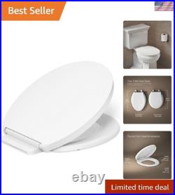 Elegant Quiet Close Round Toilet Seat with Grip-Tight Bumpers Easy Install