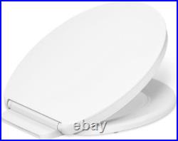 Elegant Quiet Close Round Toilet Seat with Grip-Tight Bumpers Easy Install