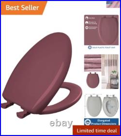 Elegant Raspberry Elongated Slow Close Toilet Seat No Slam, Easy Install