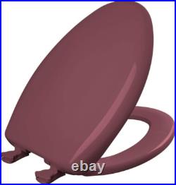 Elegant Raspberry Elongated Slow Close Toilet Seat No Slam, Easy Install