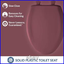 Elegant Raspberry Elongated Slow Close Toilet Seat No Slam, Easy Install