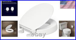 Elevated Quiet-Close Round Toilet Seat 3 Rise for Enhanced Accessibility