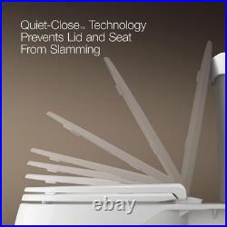 Elevated Round Toilet Seat Soft Close Grip-Tight Bumpers Quick-Attach 3 Inch