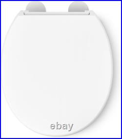 Elevated Round Toilet Seat Soft Close Grip-Tight Bumpers Quick-Attach 3 Inch