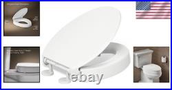 Elevated Soft Close Toilet Seat, Contoured Design, White