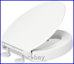 Elevated Soft Close Toilet Seat, Contoured Design, White