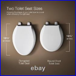 Elevated Soft Close Toilet Seat, Contoured Design, White