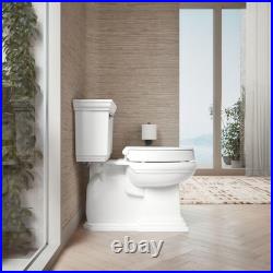 Elevated Soft Close Toilet Seat, Contoured Design, White