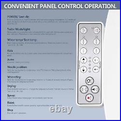 Elongated Bidet Toilet Seat, Electronic Heated Smart Seat, Dryer, Self Cleaning