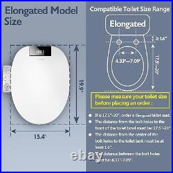 Elongated Bidet Toilet Seat, Electronic Heated Smart Seat, Dryer, Self Cleaning