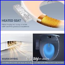 Elongated Bidet Toilet Seat, Electronic Heated Smart Seat, Dryer, Self Cleaning