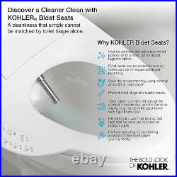 Elongated Bidet Toilet Seat KOHLER 8298-0 Purewash E590 Heated White