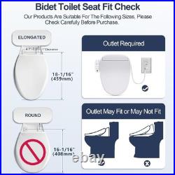 Elongated Bidet Toilet Seat Plastic Warm Water Heated Seat Vortex Wash