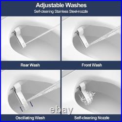Elongated Bidet Toilet Seat Plastic Warm Water Heated Seat Vortex Wash