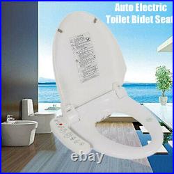Elongated Electric Smart Toilet Bidet Seat Warm Air Dry Heated Automatic Spray