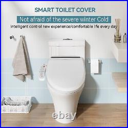 Elongated Smart Electric Bidet Toilet Seat Automatic Induction Heated Dry Light