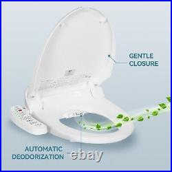 Elongated Smart Electric Bidet Toilet Seat Automatic Induction Heated Dry Light