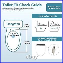 Elongated Smart Electric Bidet Toilet Seat Remote Automatic Induction Heat Dry