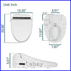 Elongated Smart Electric Bidet Toilet Seat Remote Automatic Induction Heat Dry