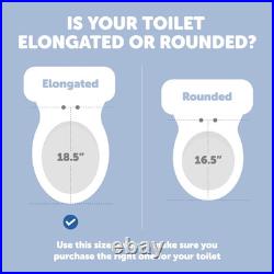 Elongated Toddler Toilet Seat Quick Flip Built-In Potty Splash Guard Slow Close