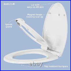 Elongated Toddler Toilet Seat Quick Flip Built-In Potty Splash Guard Slow Close