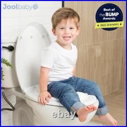 Elongated Toddler Toilet Seat Quick Flip Built-In Potty Splash Guard Slow Close