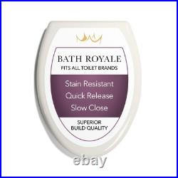 Elongated Toilet Seat BR501-01 Quiet Close, Stain-Resistant and Easy to Keep