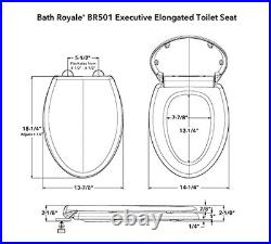 Elongated Toilet Seat BR501-01 Quiet Close, Stain-Resistant and Easy to Keep