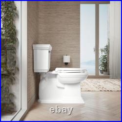 Elongated Toilet Seat Plastic Soft Close Quiet Lid Grip-Tight Hardware White