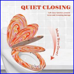 Elongated Toilet Seat Silver Resin Slow Quiet Close with Quick-Release Hinges