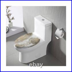 Elongated Toilet Seat liquid marble gold Resin Toilet Seat with Quietly Close