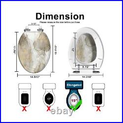 Elongated Toilet Seat liquid marble gold Resin Toilet Seat with Quietly Close