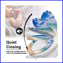 Elongated Toilet Seat liquid marble gold Resin Toilet Seat with Quietly Close