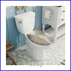Elongated Toilet Seat liquid marble gold Resin Toilet Seat with Quietly Close