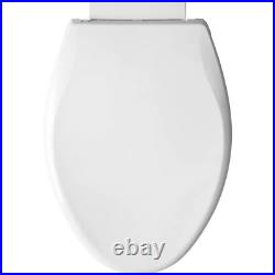 Fremont Slow Close Elongated Closed Front Plastic Toilet Seat in White That Neve