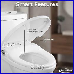 GenieBidet Bidet Toilet Seat Elongated Fits Your Current Toilet Seat No W