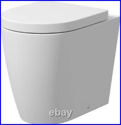 Gloss Grey Modern 500mm Bathroom Toilet BTW Furniture Unit Pan Soft Close Seat