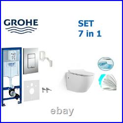 Grohe Rapid Sl Frame 5in1 + Rimless Wc Toilet Pan + Quality Soft Closing Seat