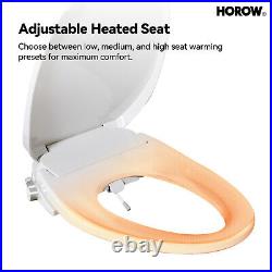 HOROW Bidet Toilet Seat Combo WithWarm Water Flush Heated Seat Night Light Dryer